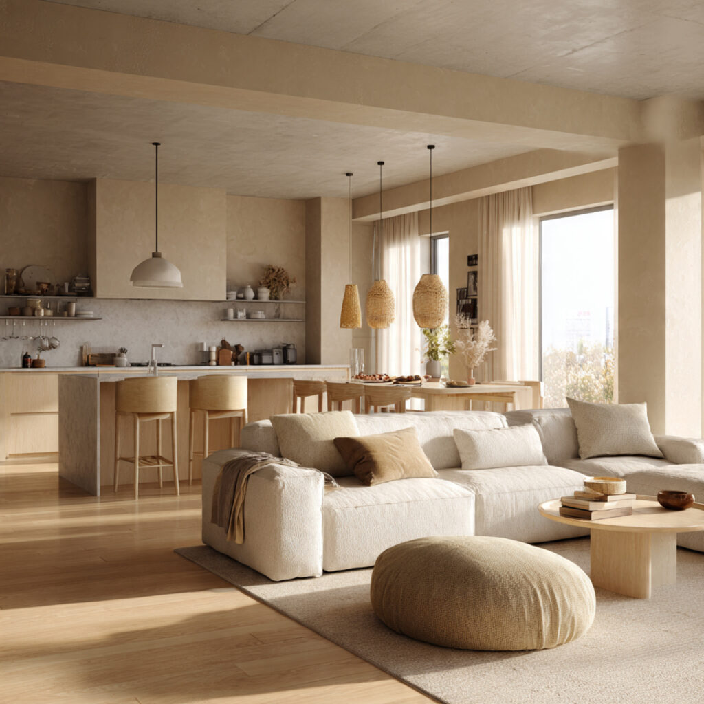 Soft Neutral Palette Open Living Idea