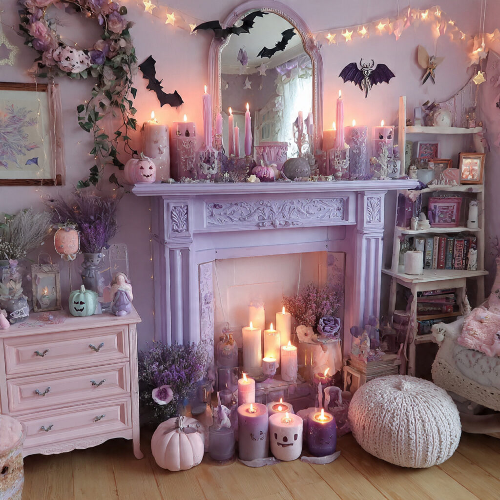 Pastel Goth Halloween Room Decor Ideas