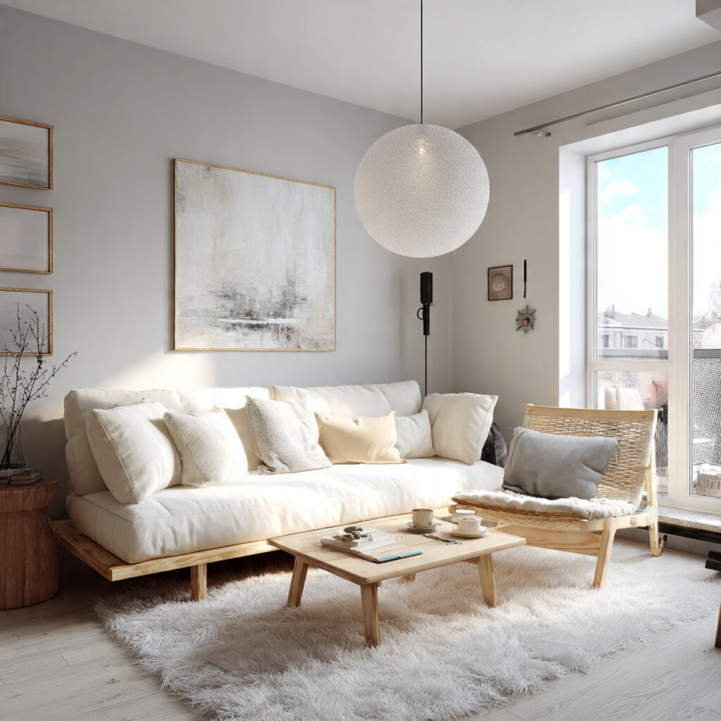 Warm Wood Accent Living Room Idea