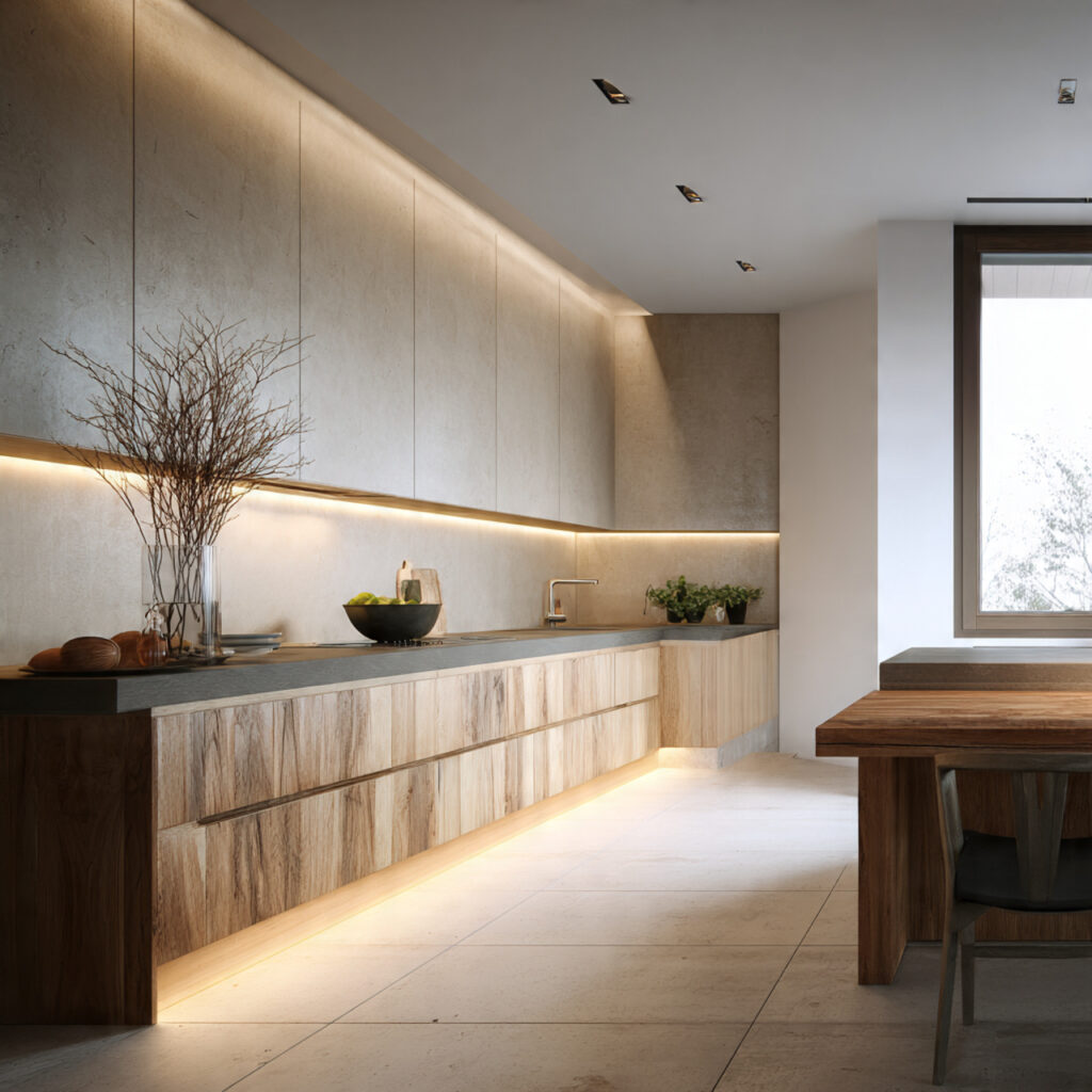 Warm Minimalist Layout Idea