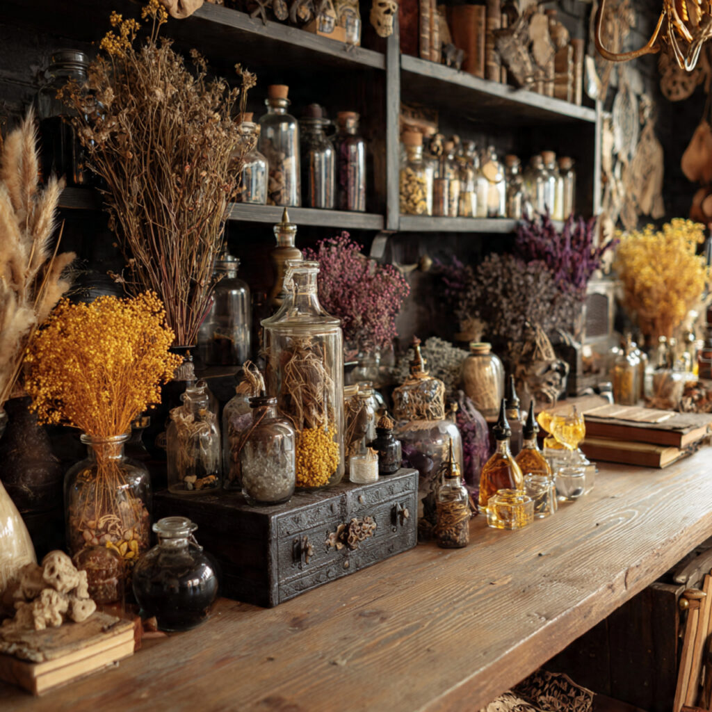 Witch’s Apothecary Halloween Room Decor Ideas