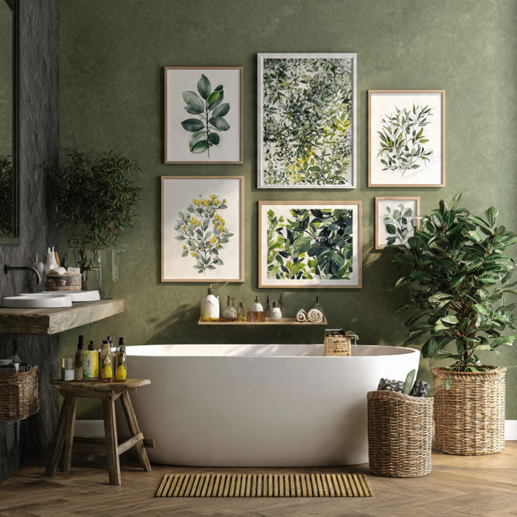 Botanical bathroom wall decor ideas