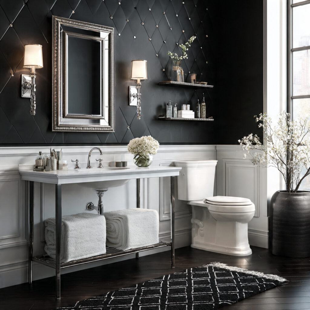 Black and white bathroom wall decor ideas