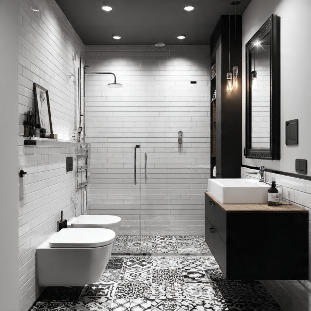 Black and White Bathroom Ideas with Modern Layouts