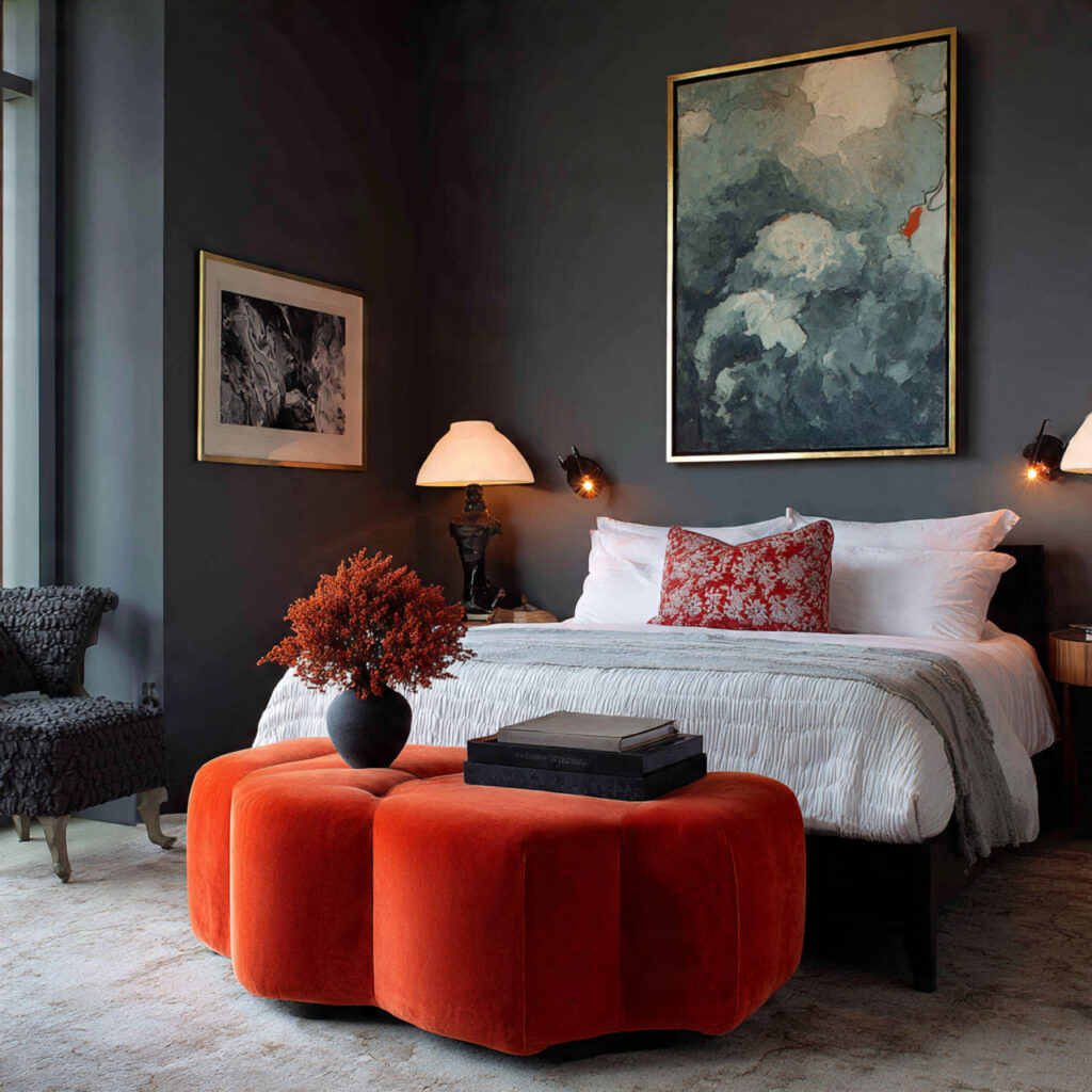 Statement bedroom bench ideas