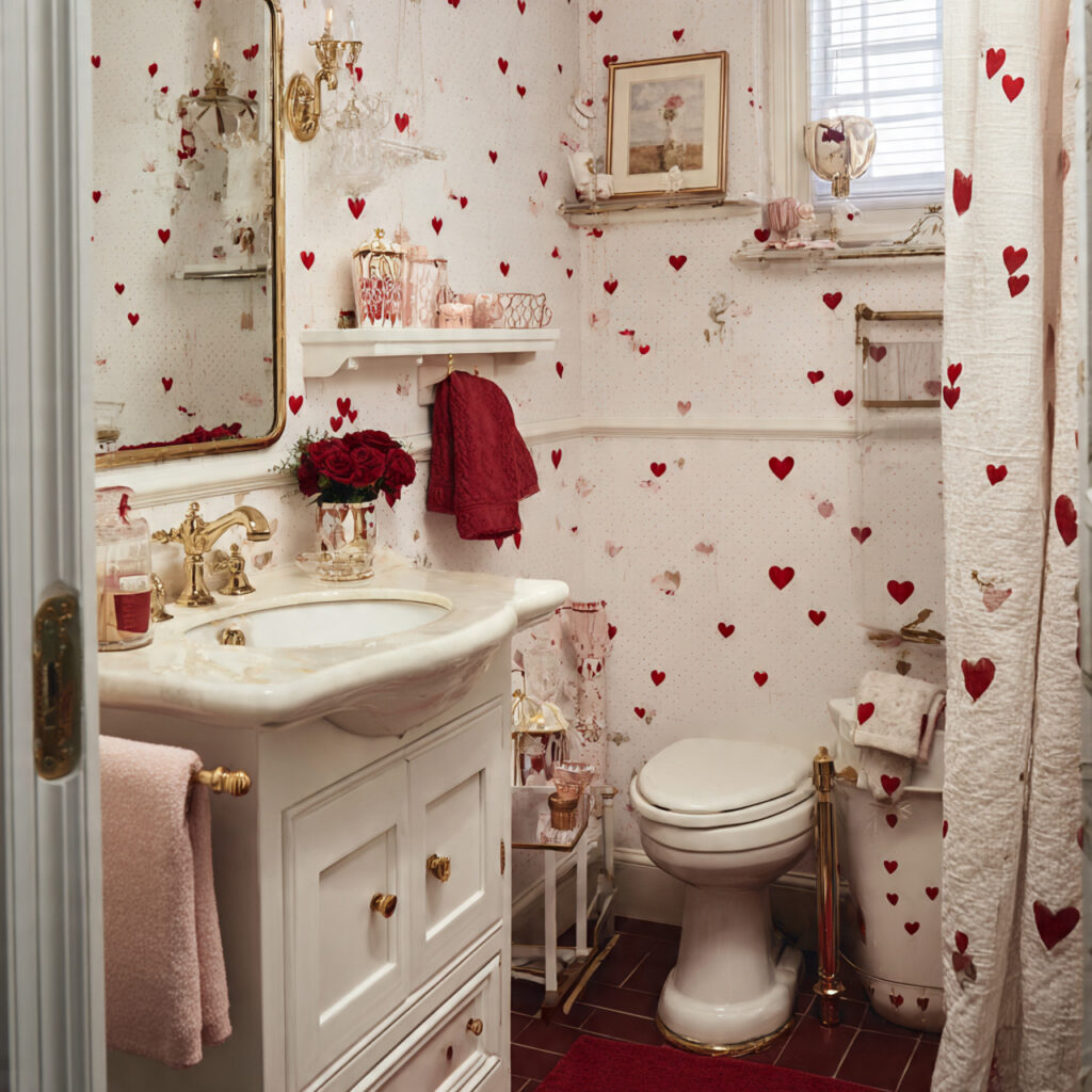 Classic love-themed bathroom ideas