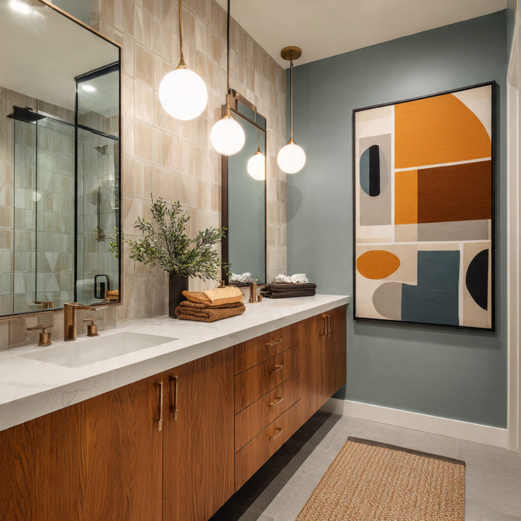 Abstract bathroom wall decor ideas for contemporary homes