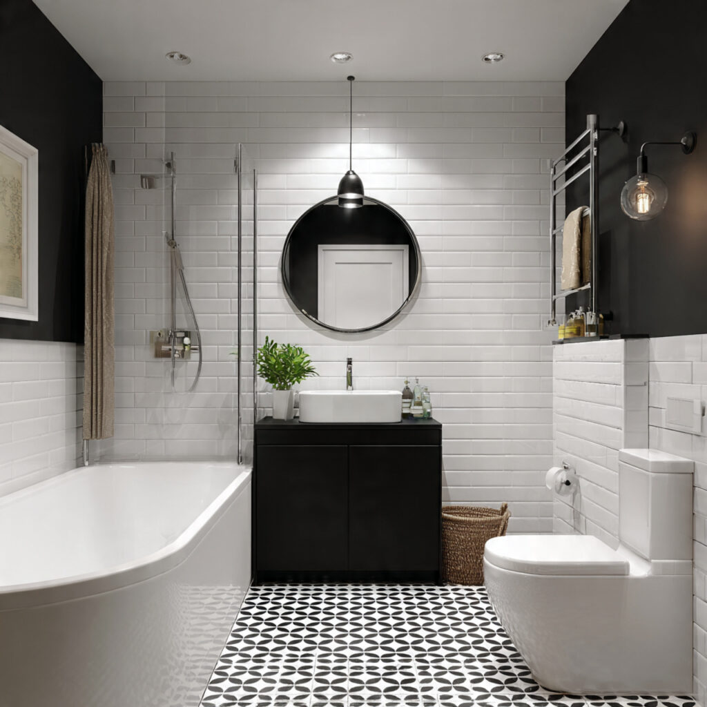 Contemporary Black and White Bathroom Ideas