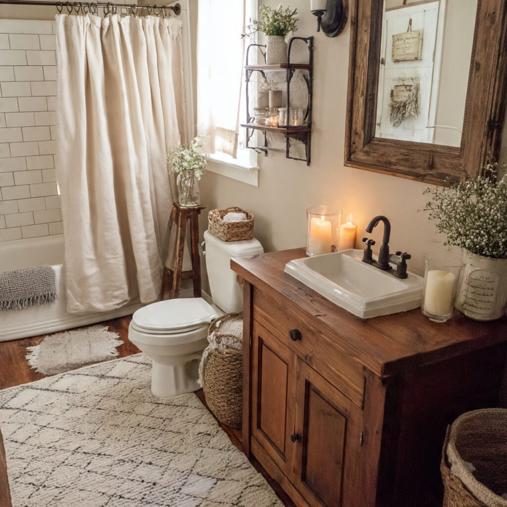 Farmhouse valentines bathroom ideas