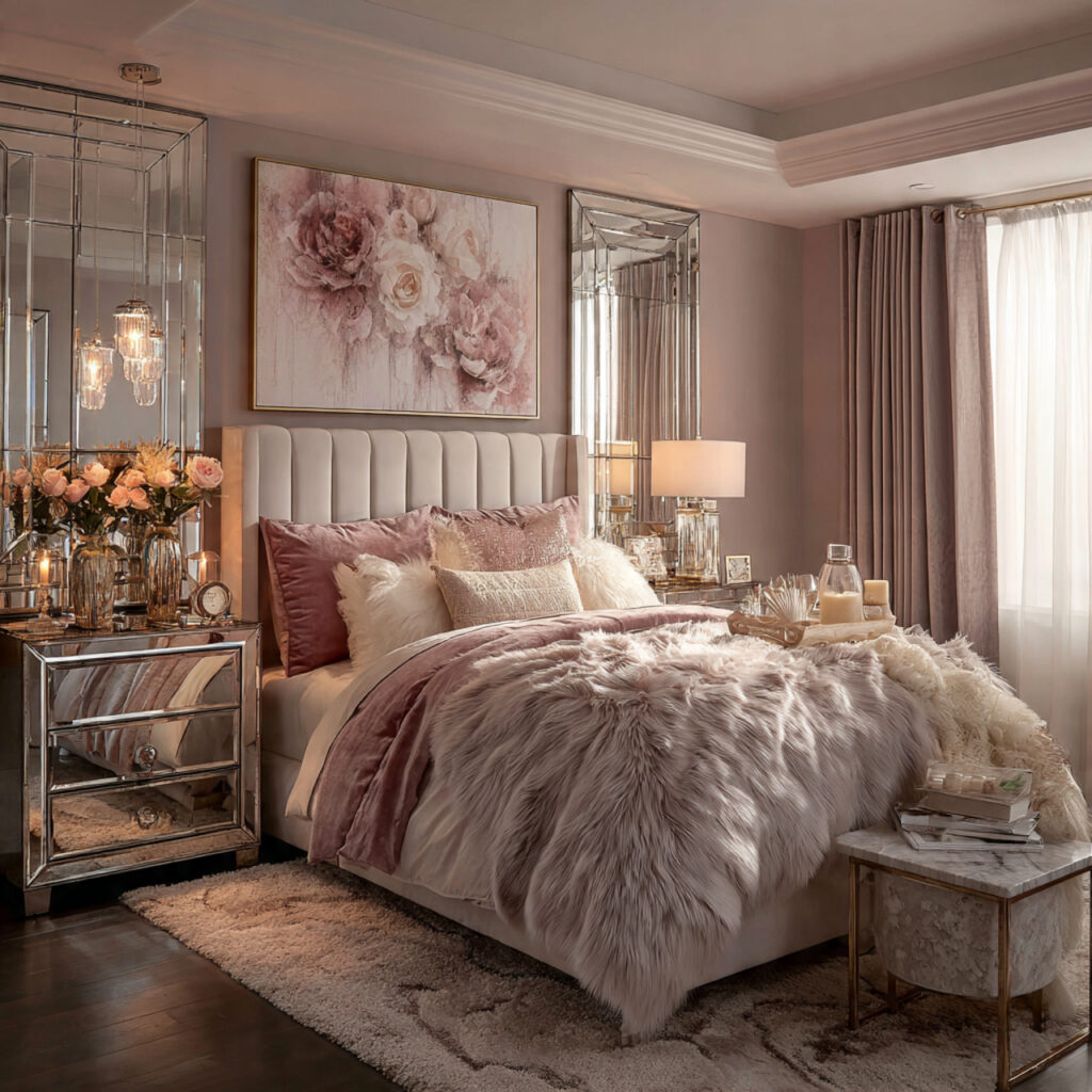 Glam valentines bedroom decor ideas