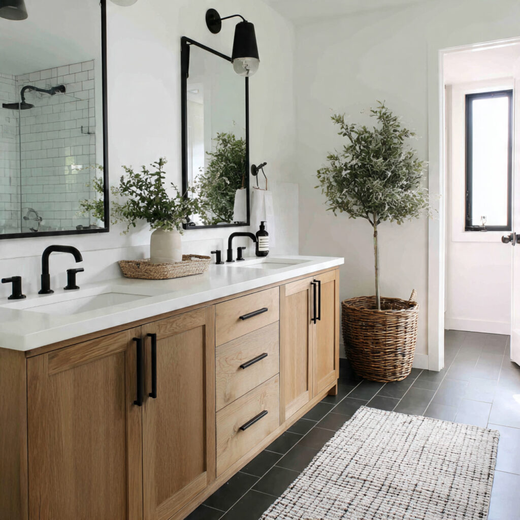 Matte Black and White Bathroom Ideas
