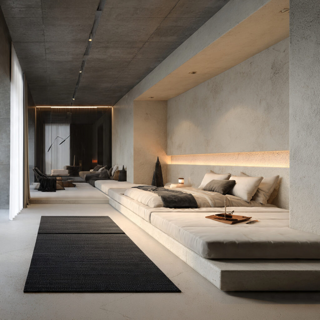 Low-profile bedroom bench ideas