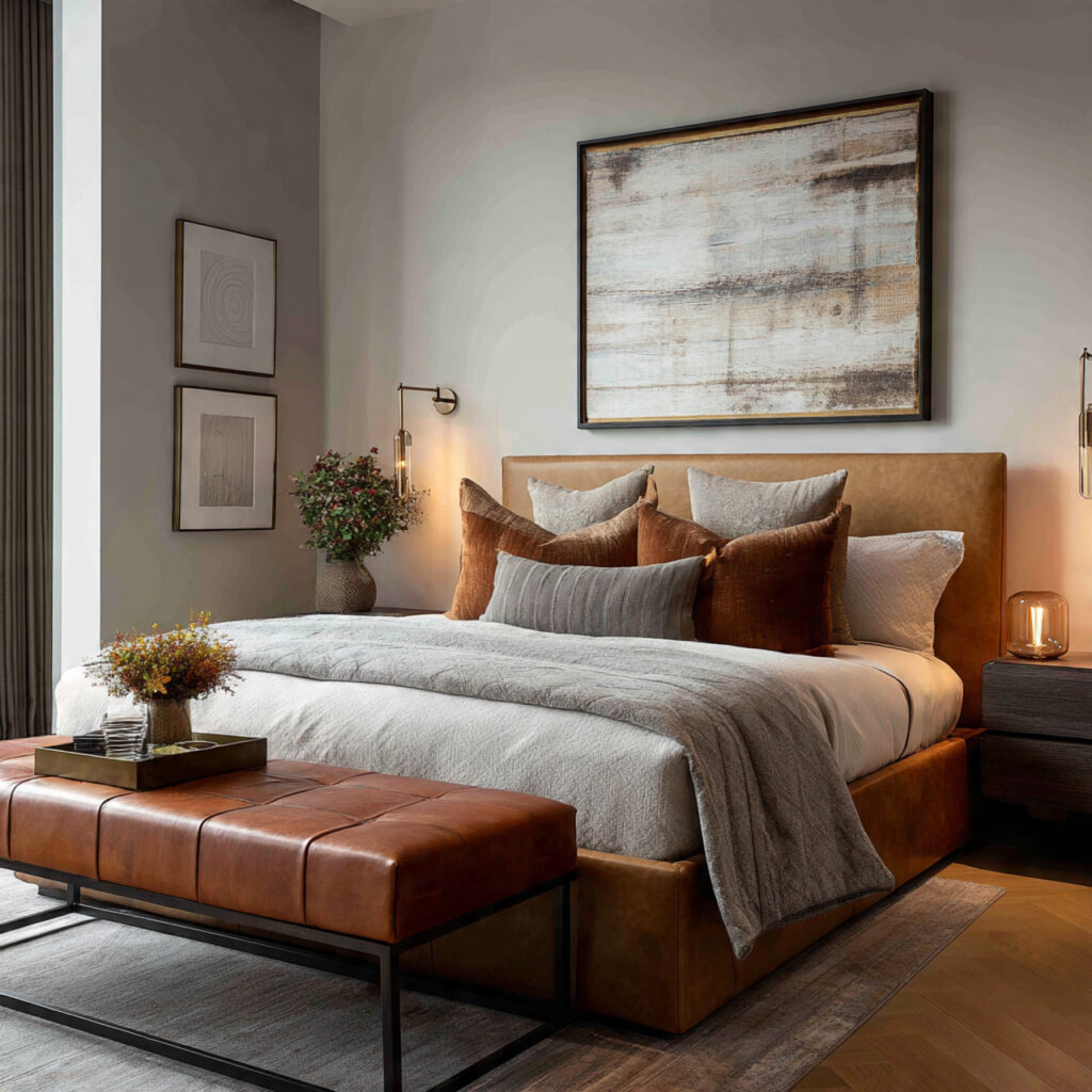 Leather bedroom bench ideas