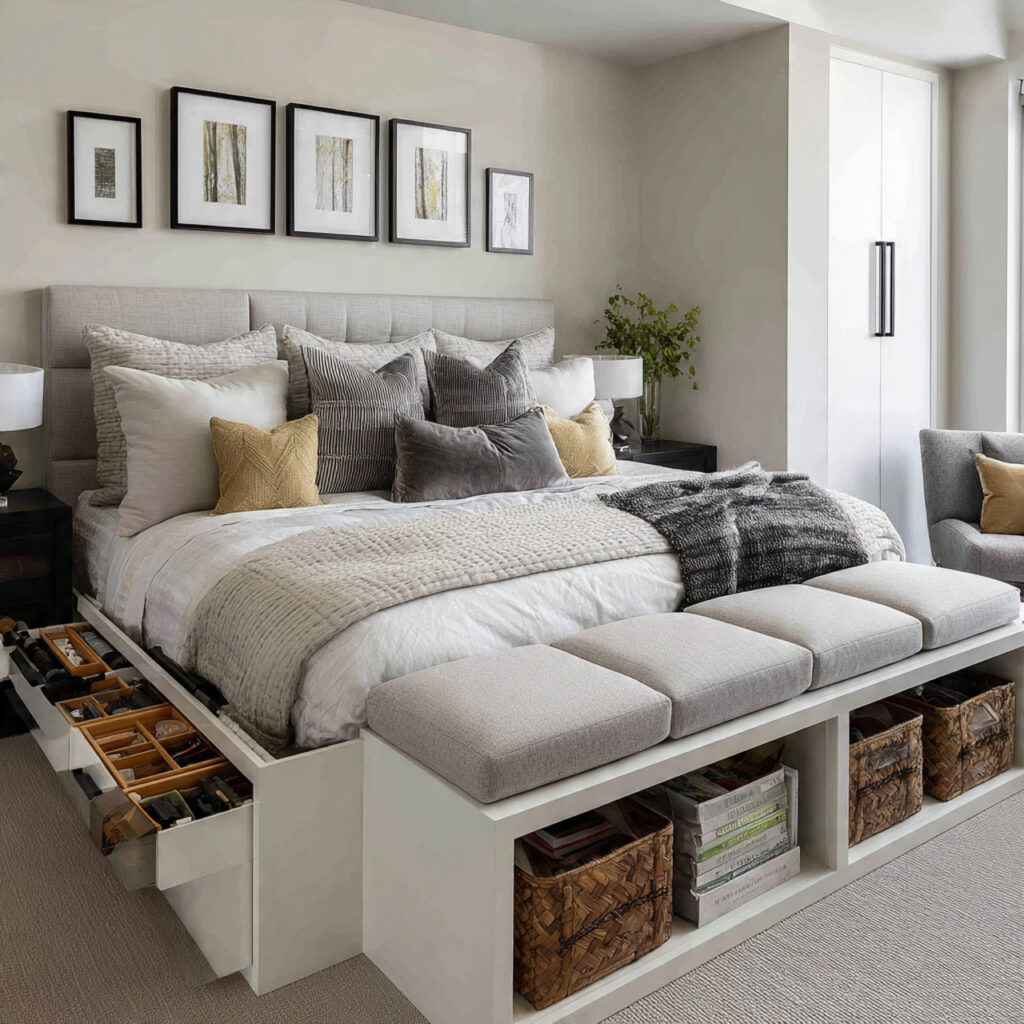 Storage bedroom bench ideas