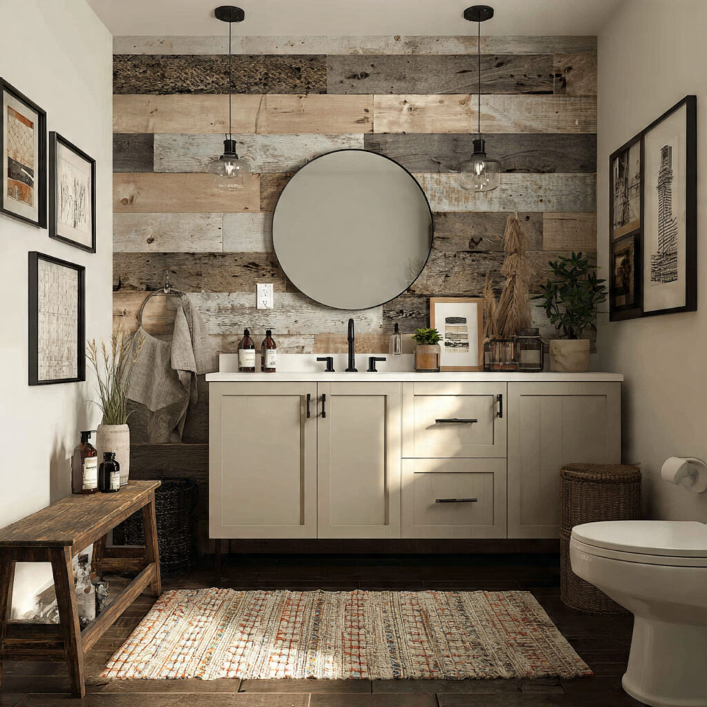 Modern farmhouse bathroom wall decor ideas