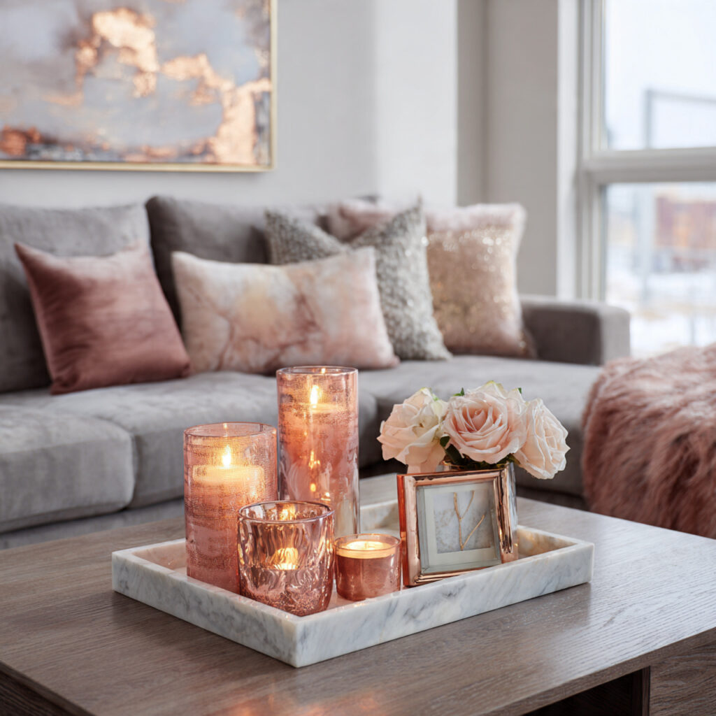 Soft Rose Gold Accents