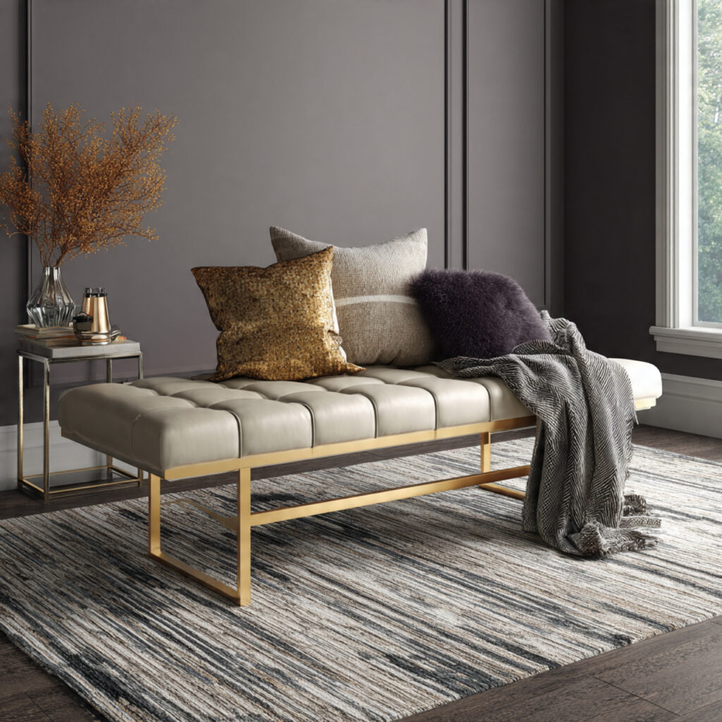 Modern luxury bedroom bench ideas