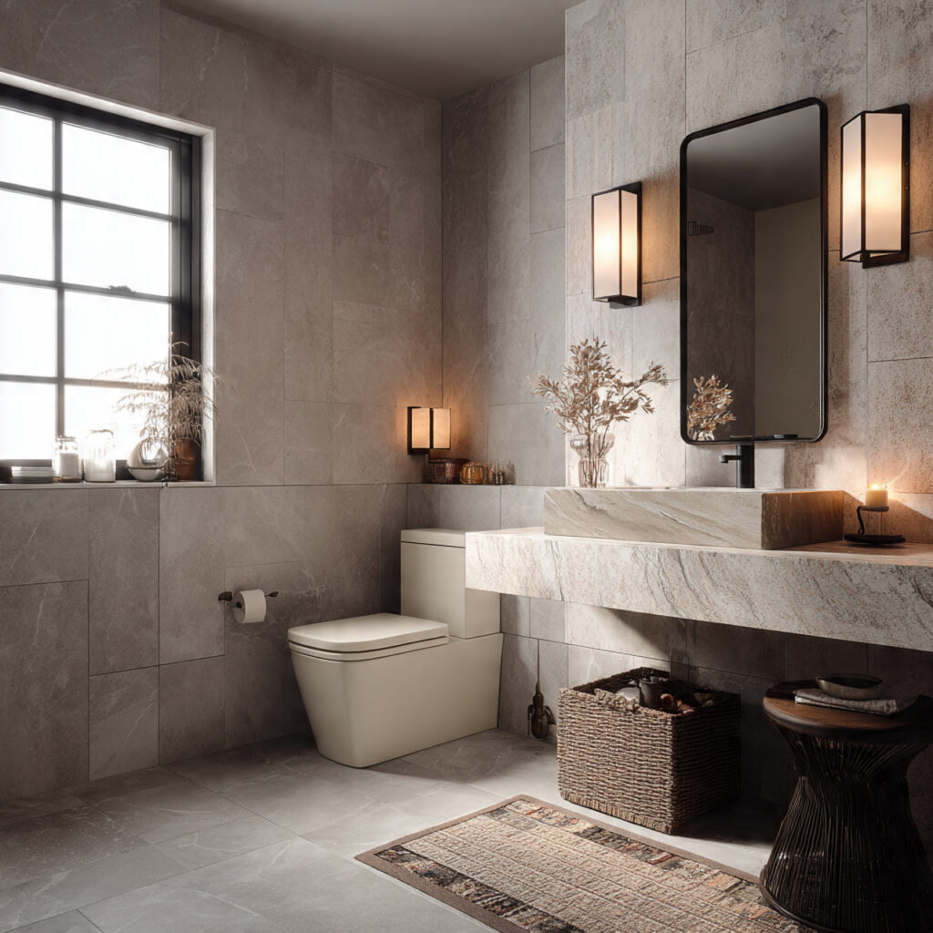 Monochrome valentines bathroom ideas