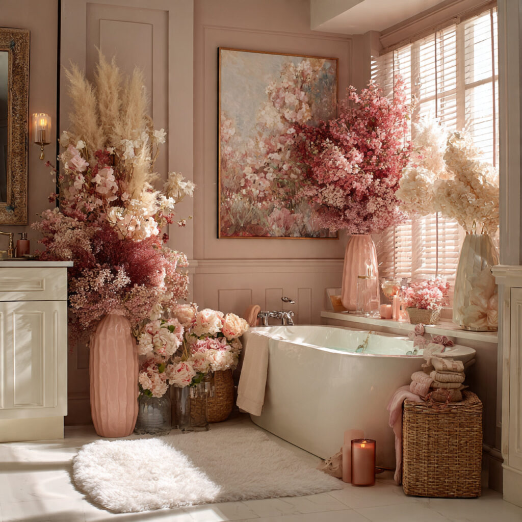 Floral valentines bathroom ideas