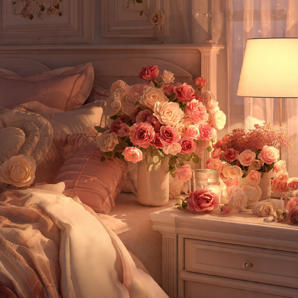 Floral valentines bedroom ideas