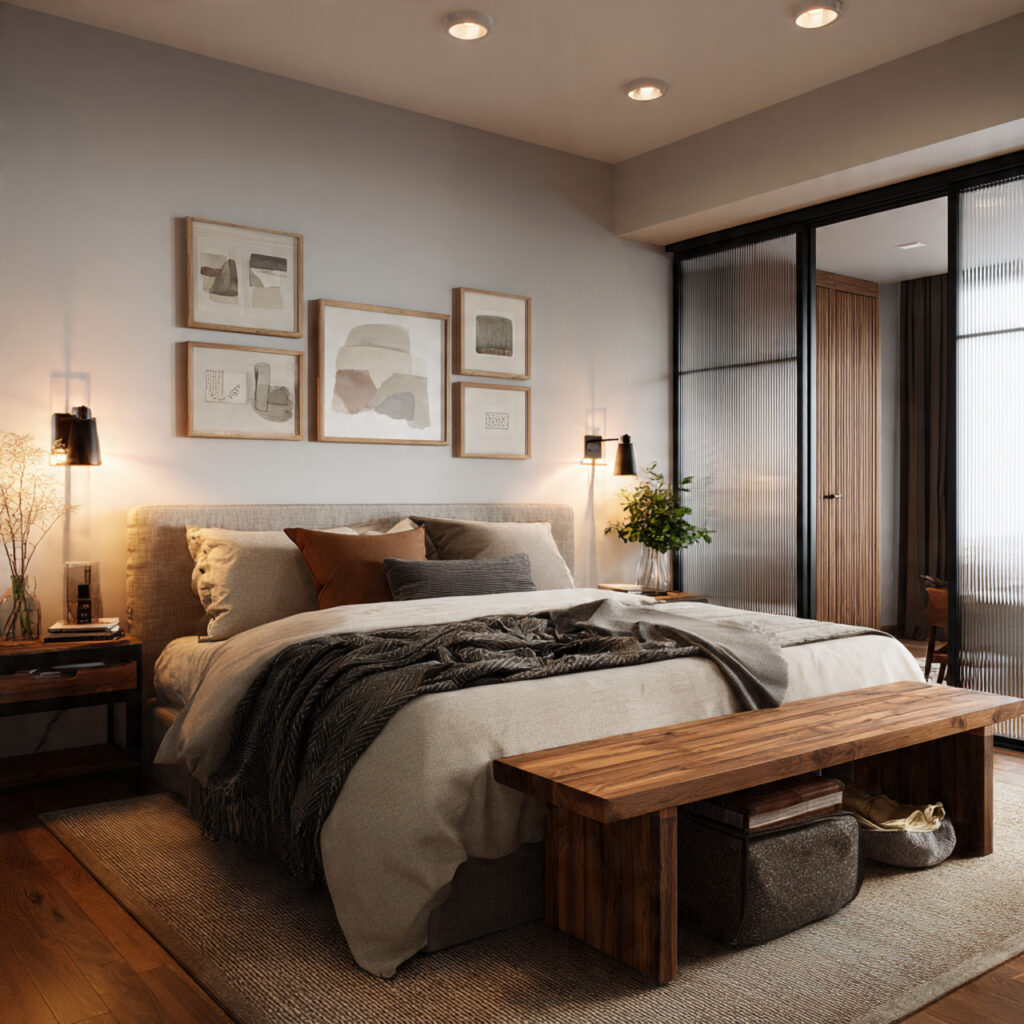 Compact bedroom bench ideas