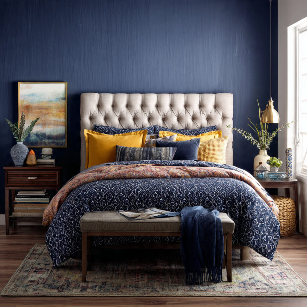 Statement headboard coordinated comforter ideas