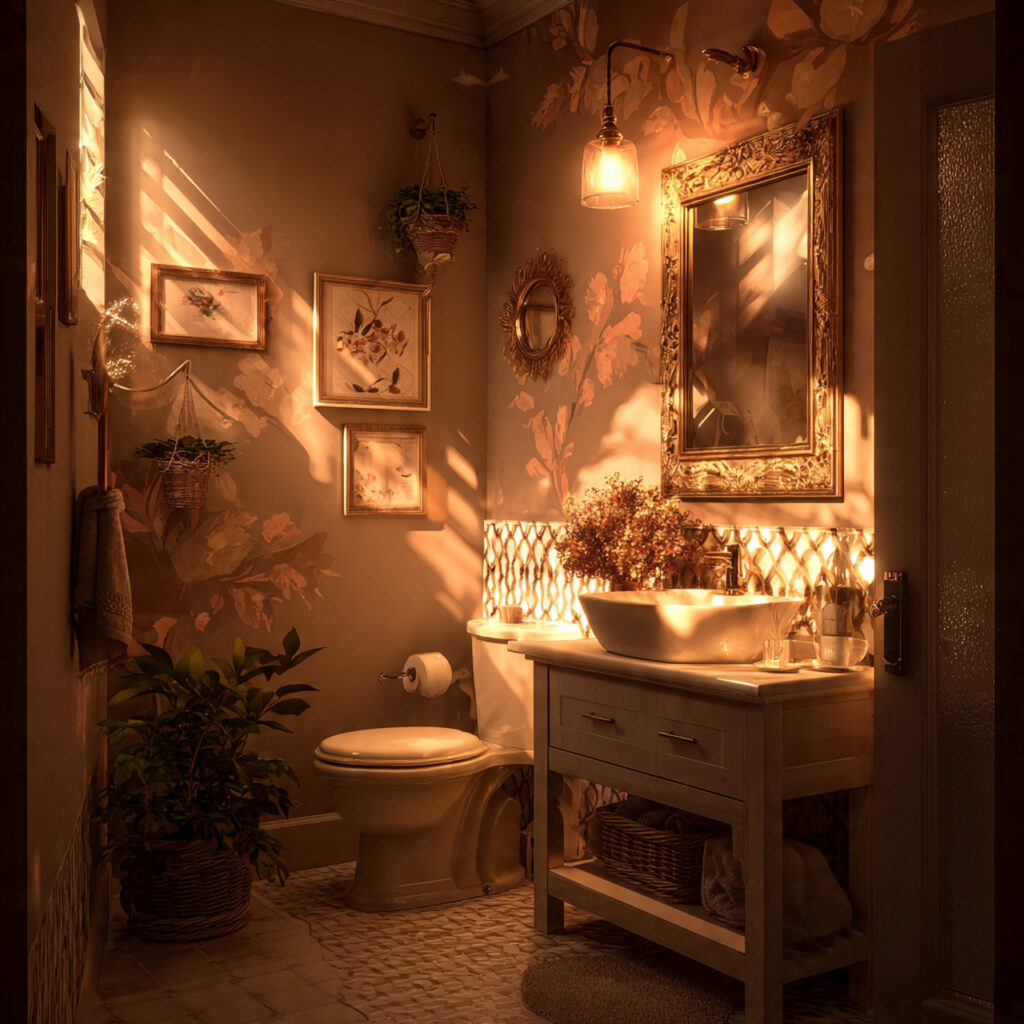Soft lighting valentines bathroom ideas
