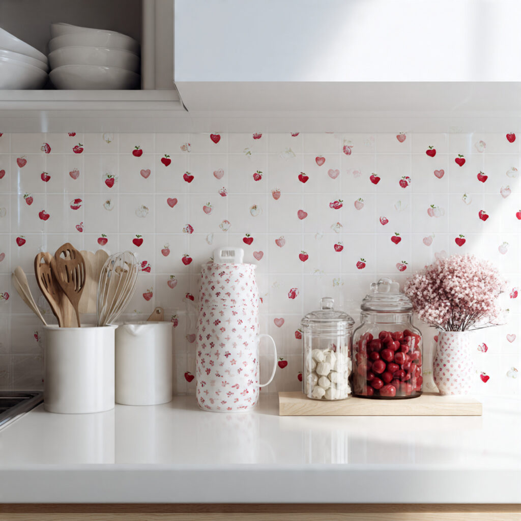 Festive Valentine Kitchen Backsplash Accent Ideas