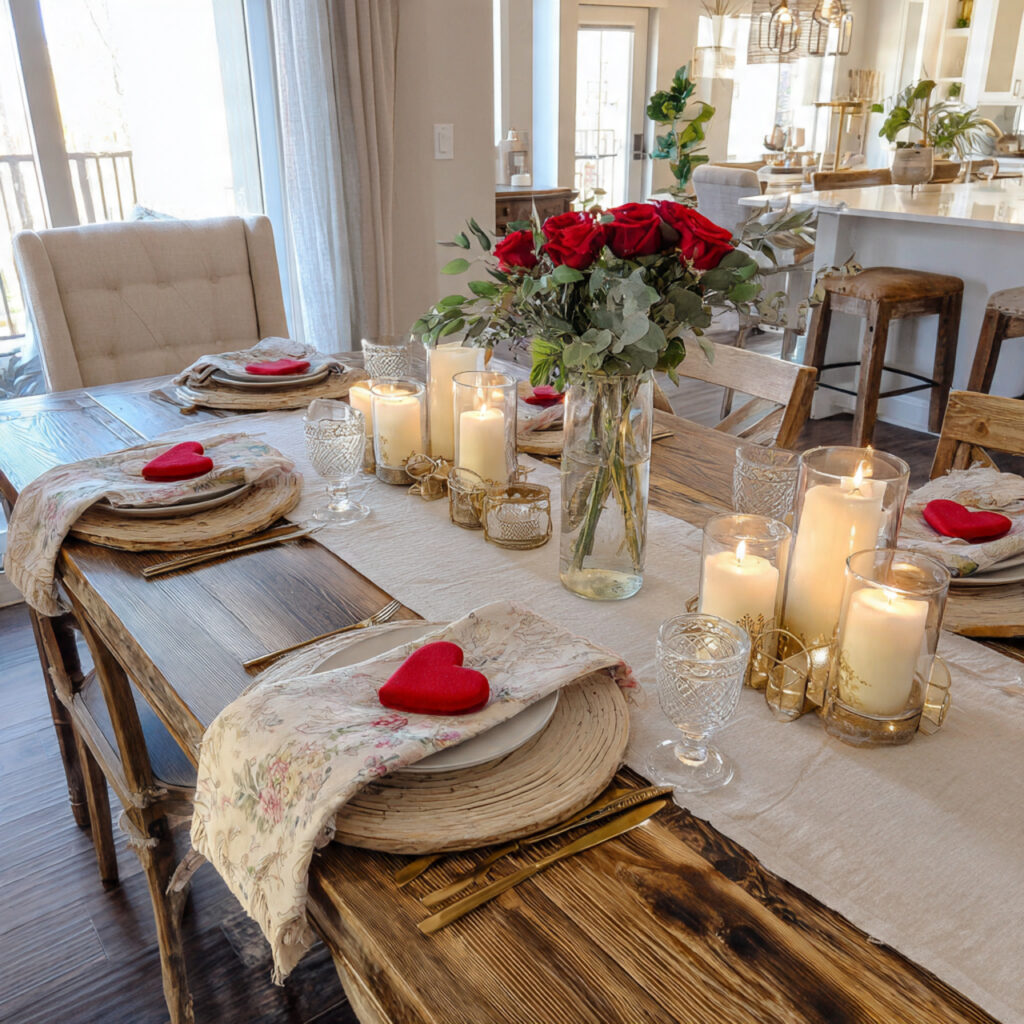 Valentine-Themed Kitchen Table Styling Ideas