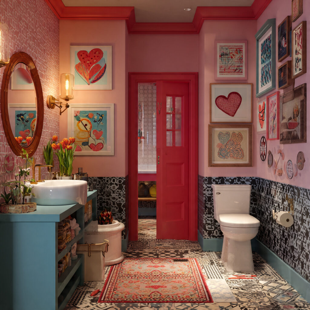 Whimsical valentines bathroom ideas