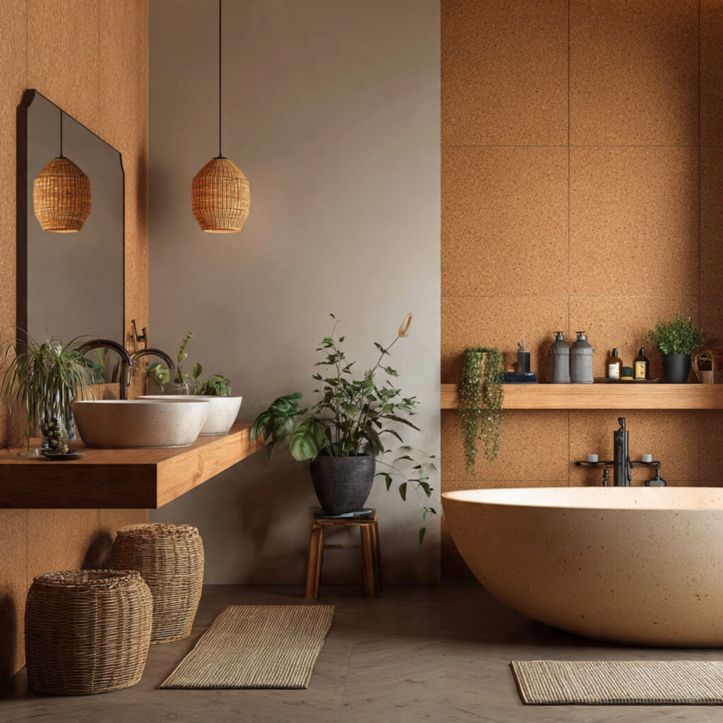 Eco-friendly bathroom wall decor ideas