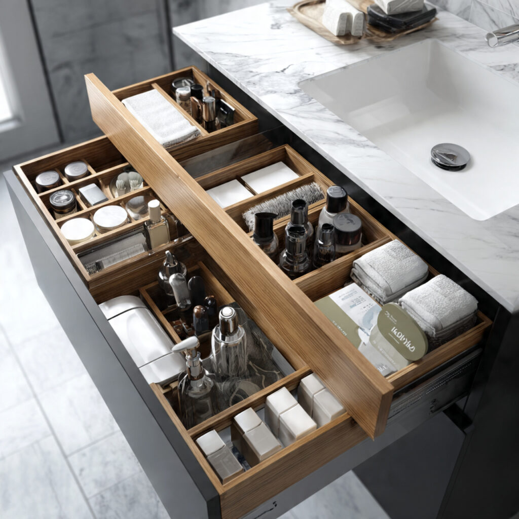 30 Bathroom Organizer Ideas 2026 That Make Small & Modern Bathrooms Shine 5 Drawer Divider Bathroom Organizer Ideas