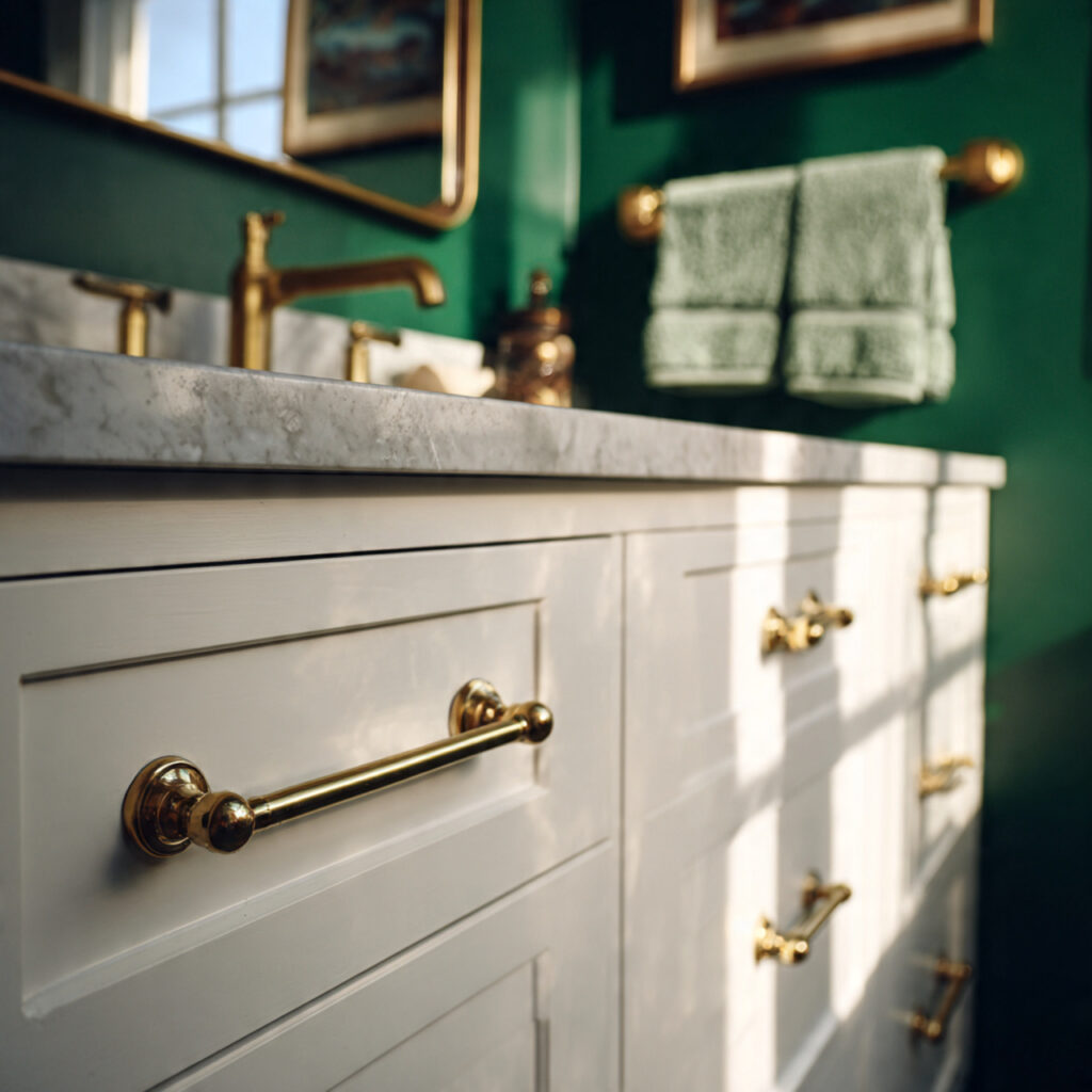 29 Fresh Spring Bathroom Decor Ideas to Try Now 22 Brass Hardware Update Ideas
