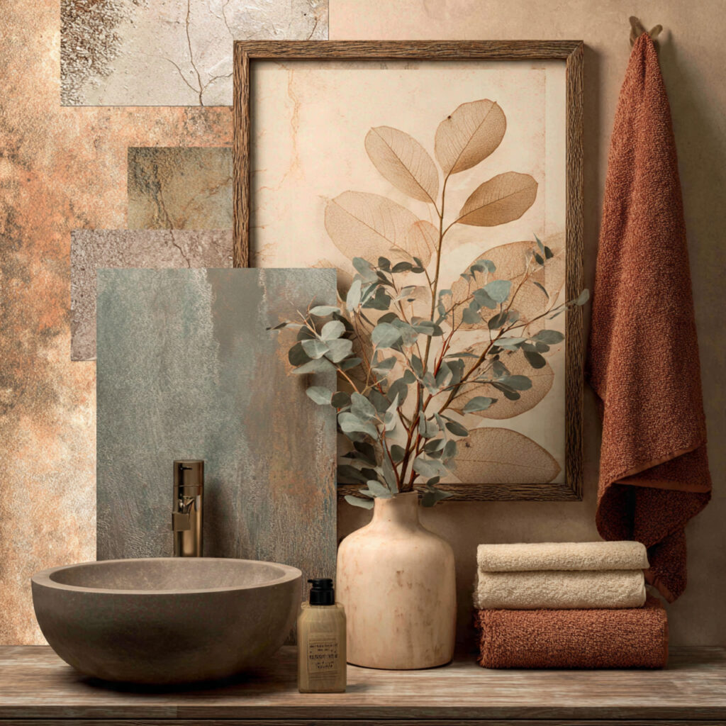 Nature-inspired bathroom wall decor ideas
