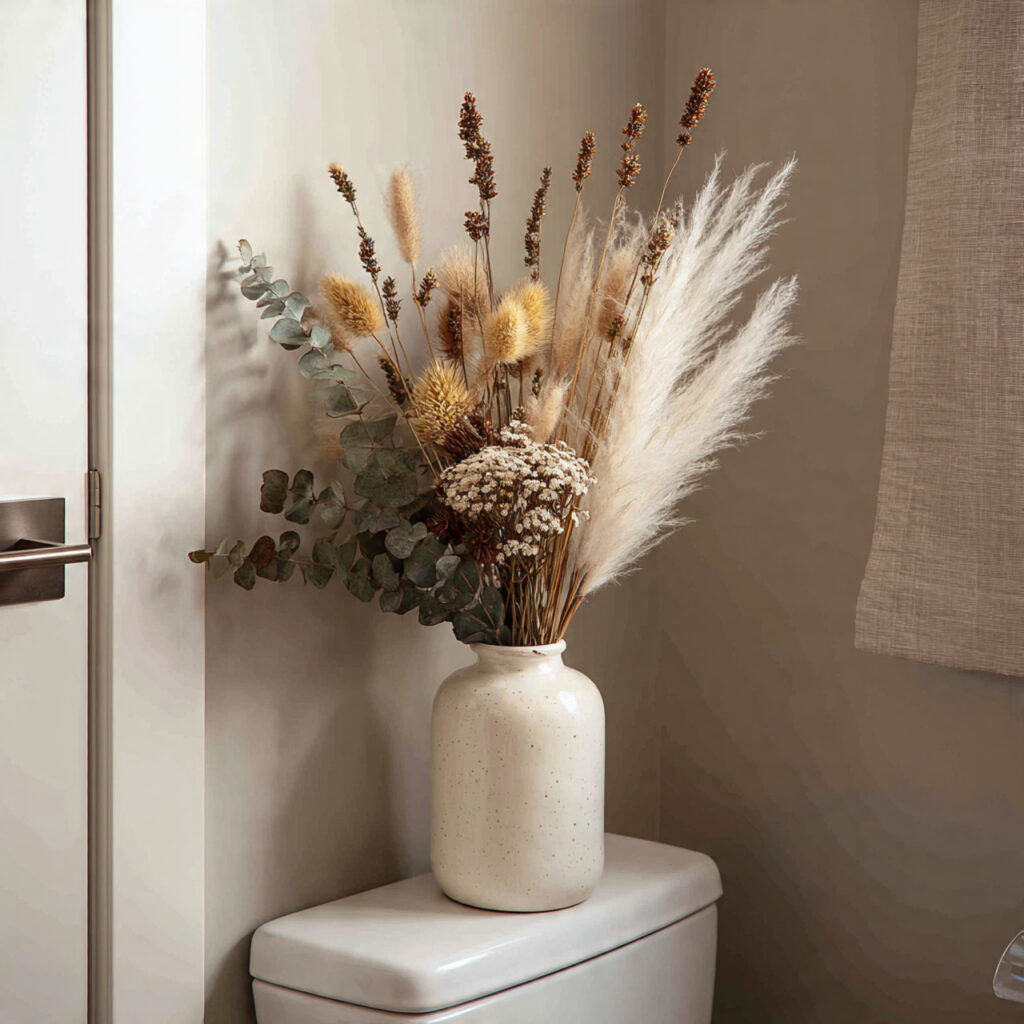 29 Fresh Spring Bathroom Decor Ideas to Try Now 16 Dried Flower Arrangement Ideas