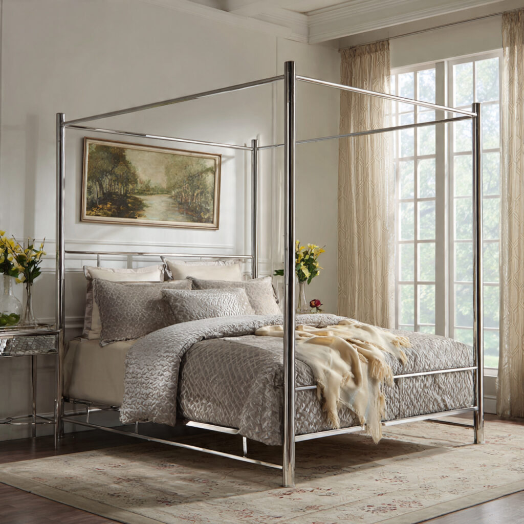 Chrome Finish Canopy Beds