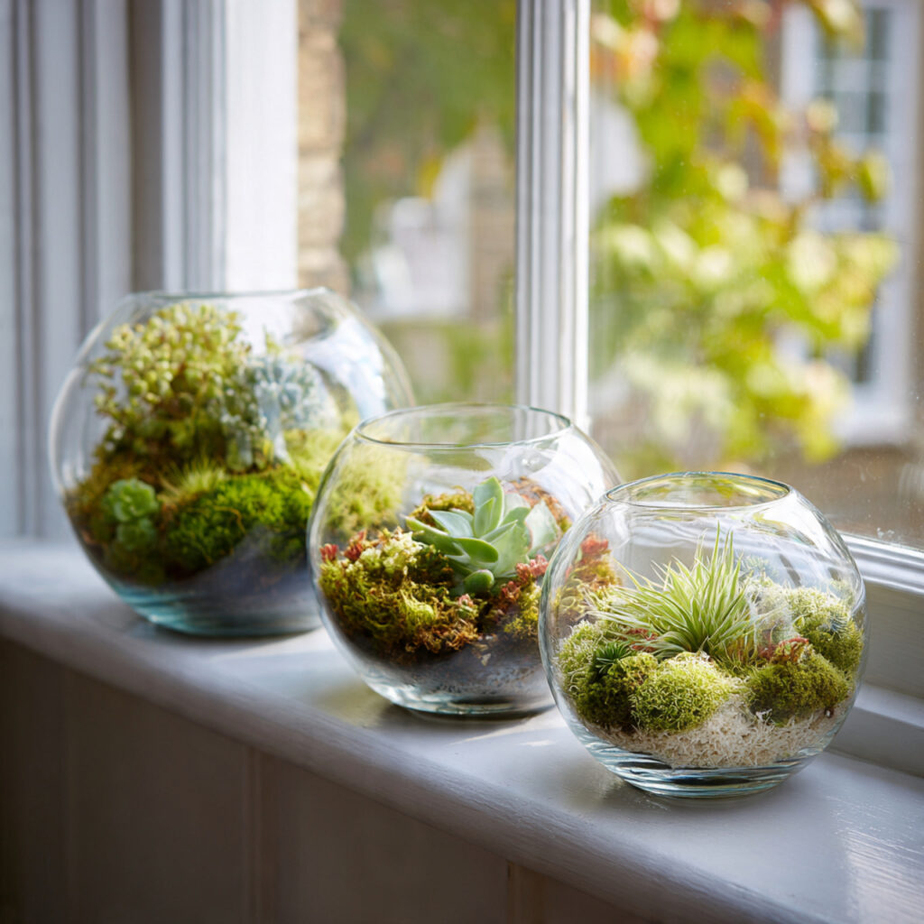 29 Fresh Spring Bathroom Decor Ideas to Try Now 24 Glass Terrarium Display Ideas