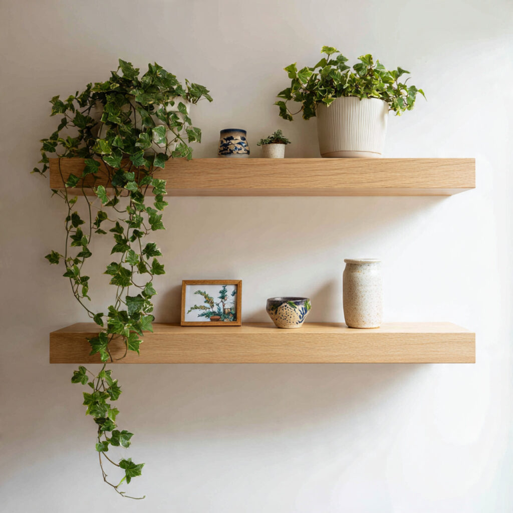 Floating Oak Shelves