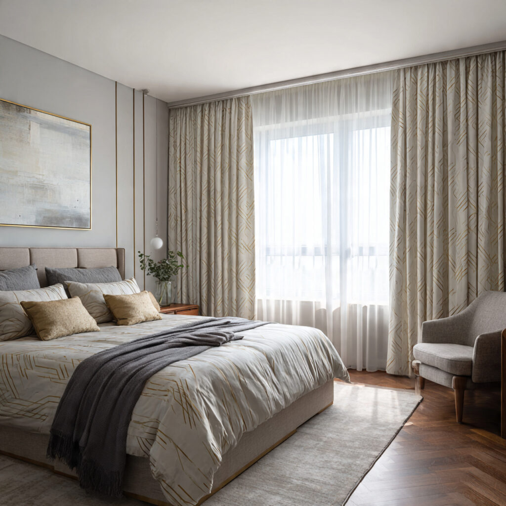 Contemporary Patterned Blackout Curtain Ideas