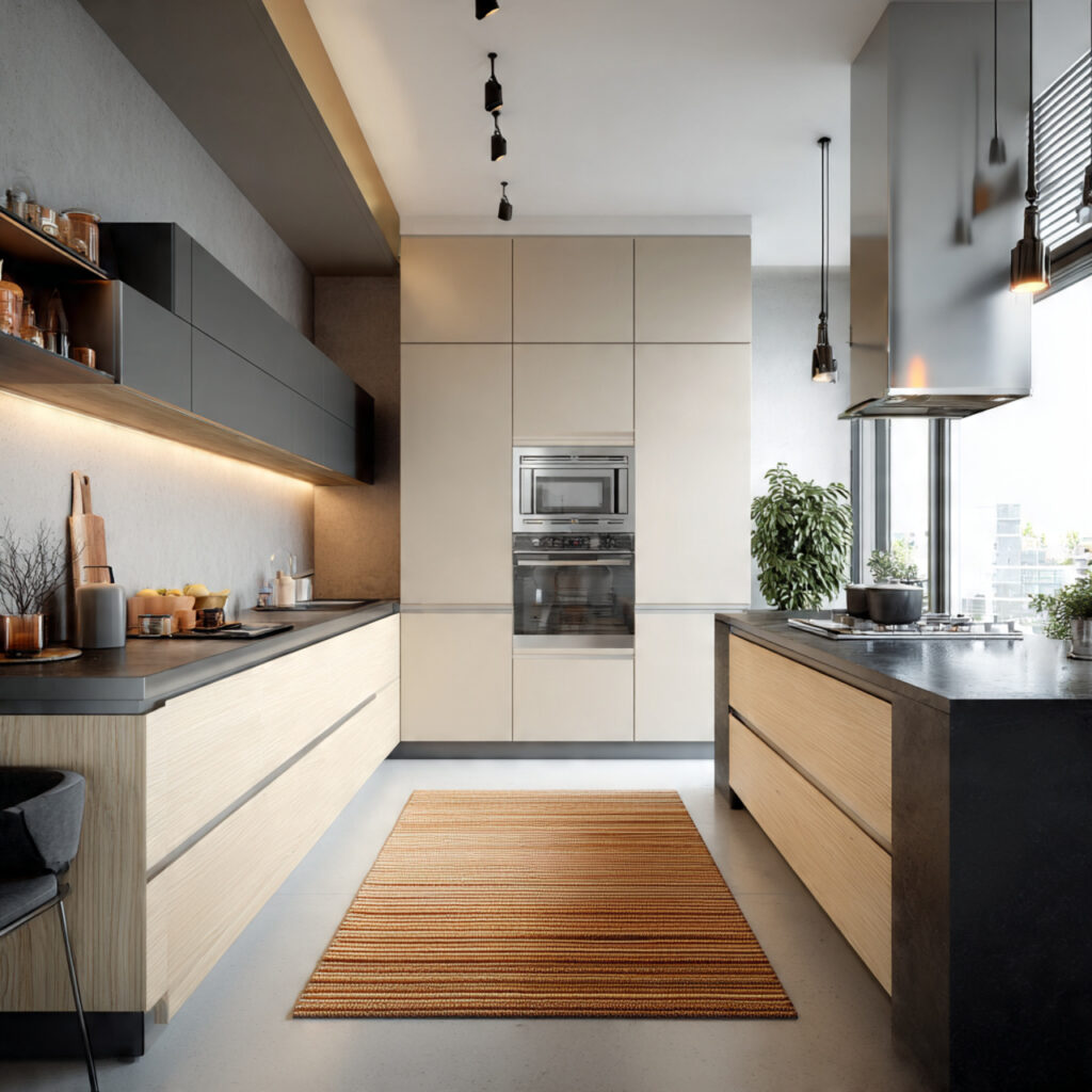 Contemporary Neutral Kitchen Rugs Ideas