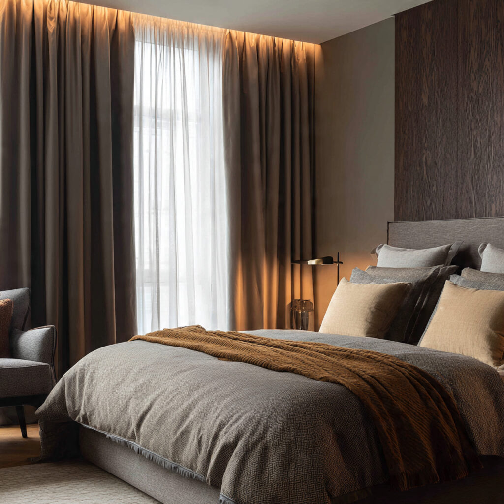 Minimal Pattern Bedroom Blackout Curtain Ideas