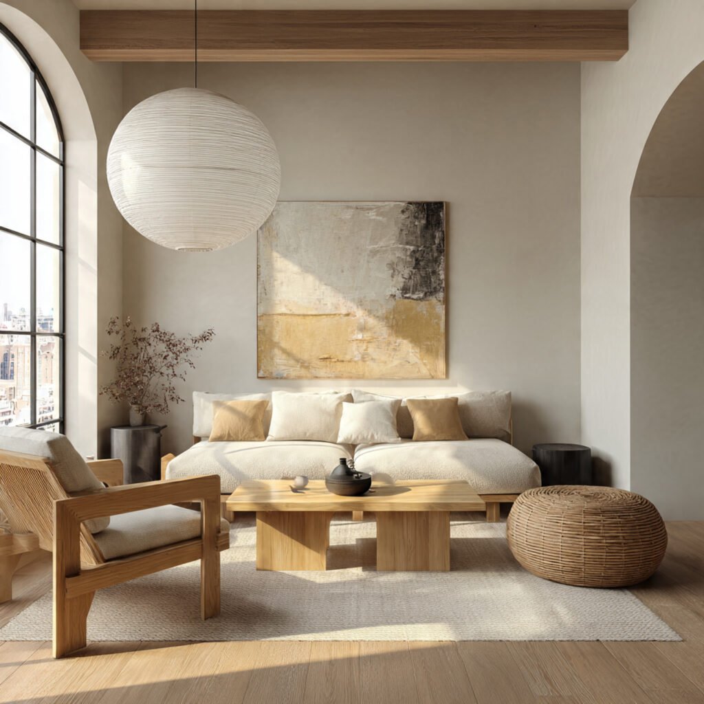 Japandi Contemporary Living Room Ideas