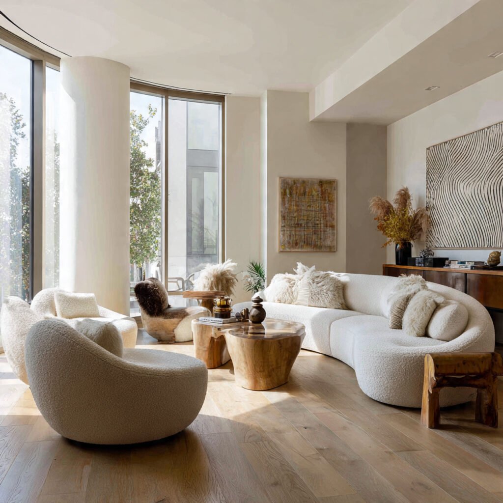 Curved Furniture Living Room Makeover Ideas