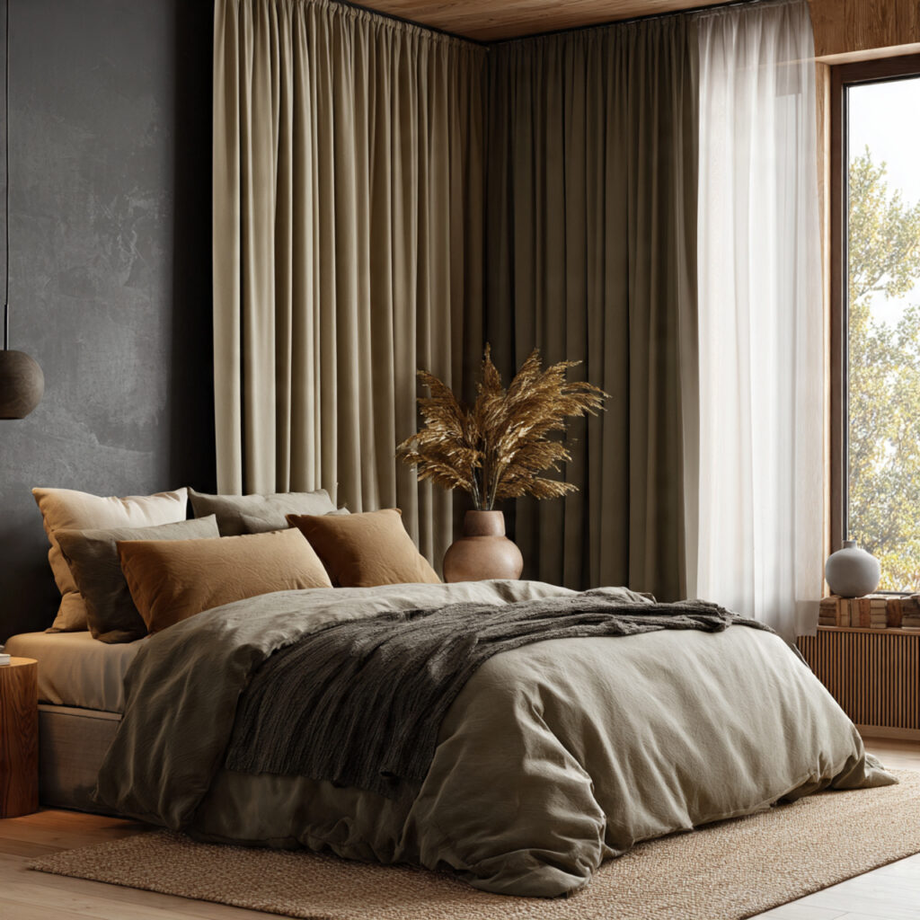 Earth-Tone Blackout Curtain Ideas