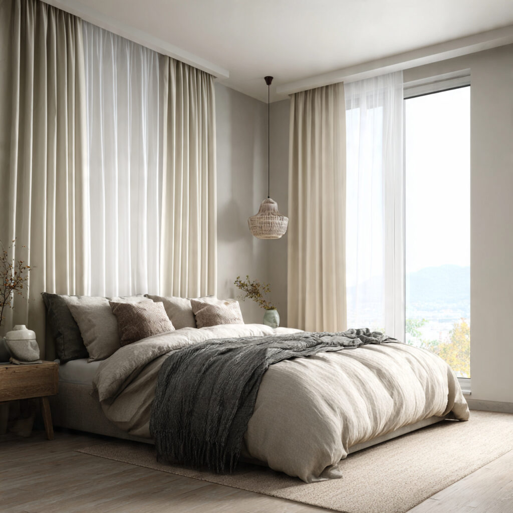 Sheer Layered Blackout Curtain Ideas