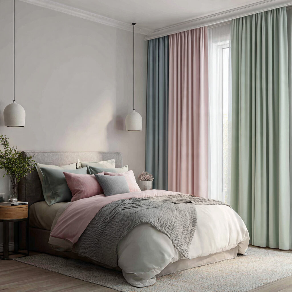 Clean White Bedroom Blackout Curtain Ideas