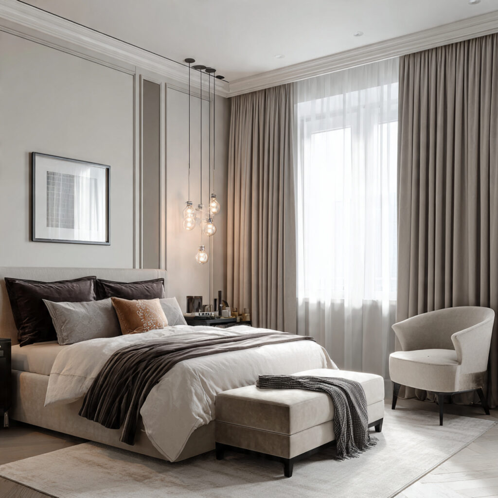 Urban Modern Bedroom Blackout Curtain Ideas