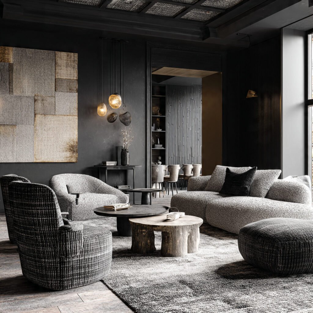 Monochrome Contemporary Living Room Ideas