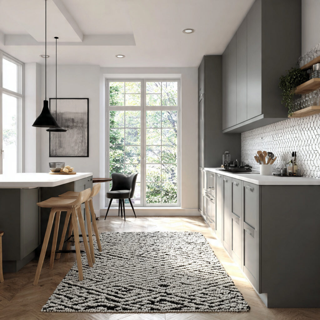 Monochrome Kitchen Rugs Ideas