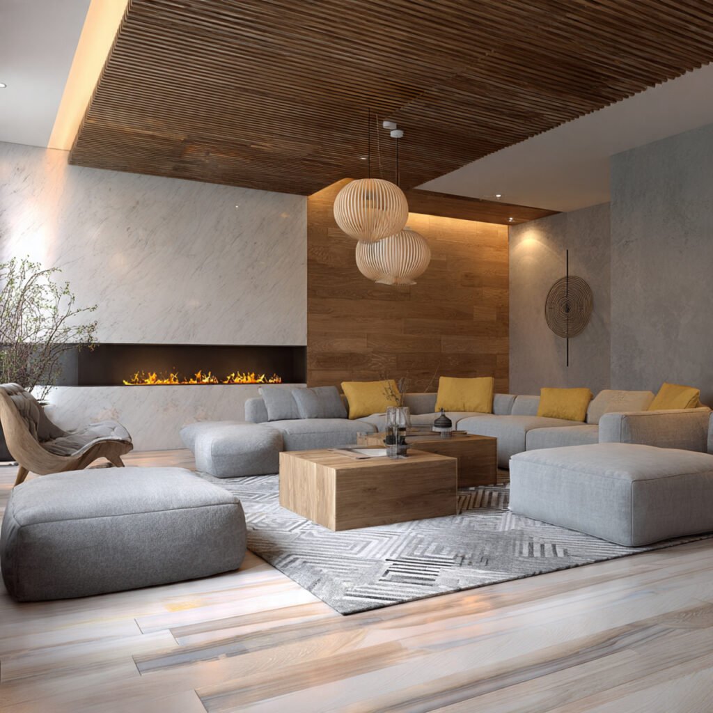 Warm Modern Living Room Makeover Ideas